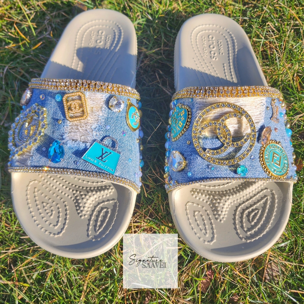 Brand New Signature Turqiadenim Croc Slides